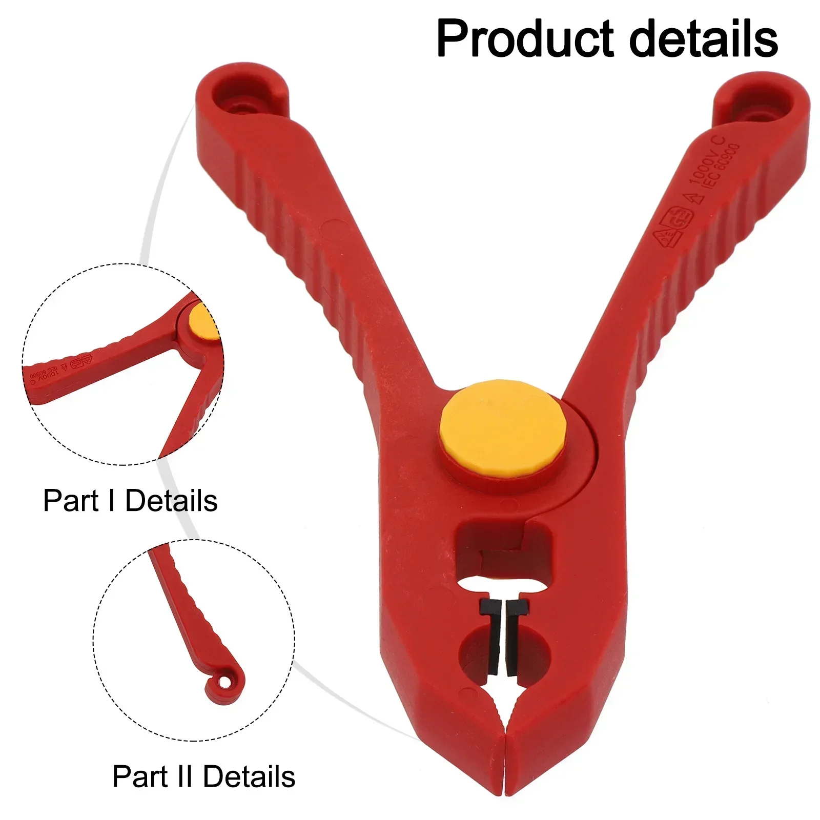 

Cable Clamp Safety Spring Clamp 1000V Insulation 33mm Maximum Opening Compact Size Long-term Use Reliable Fixation