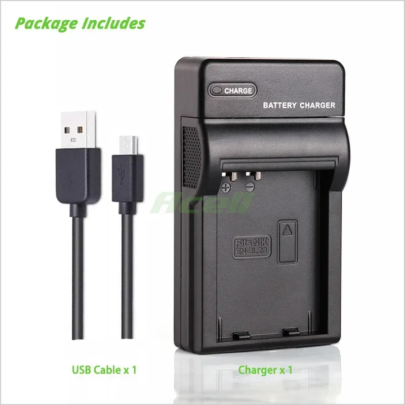 EN-EL23 USB Charger for Nikon COOLPIX B700 P900 P900s P610 P610s P600 S810c Camera Replace MH-67P MH-67PCH