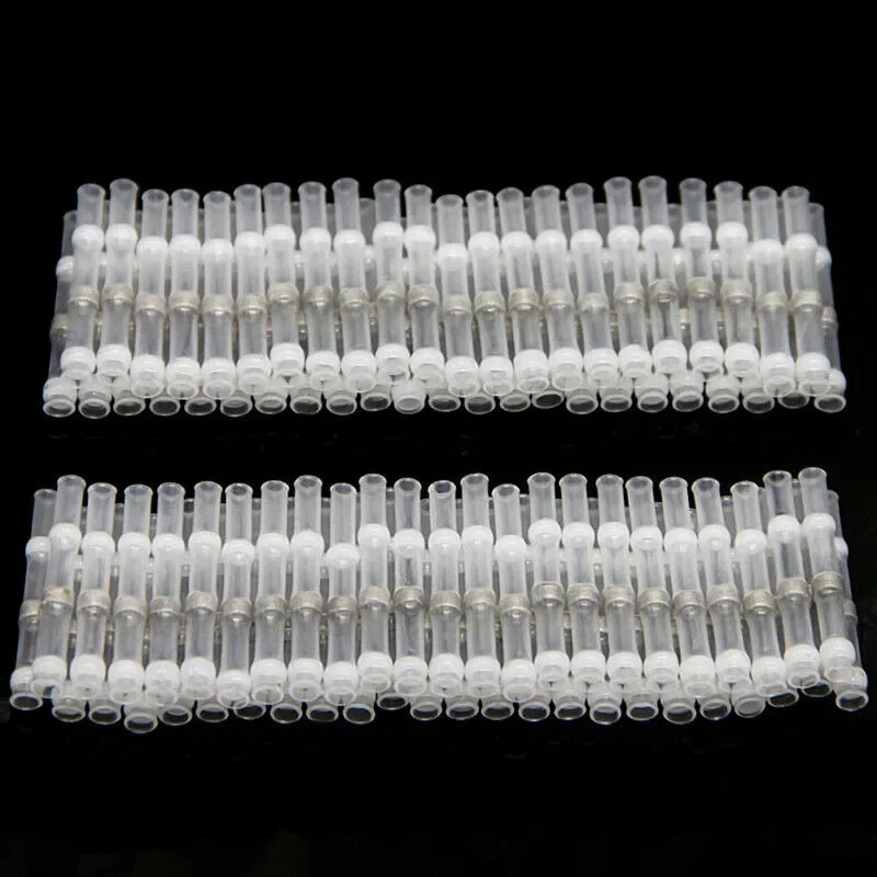 

100PCS Waterproof Seal Heat Shrink Soldering Sleeve Terminals Insulated Butt Wire Connectors Electrical Wire Soldered Terminals