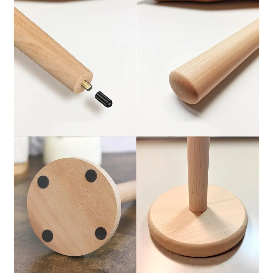 حامل المناشف الورقية الخشبية على سطح الطاولة، حامل موزع المناشف الورقية الصلب القائم بذاته مع قاعدة مضادة