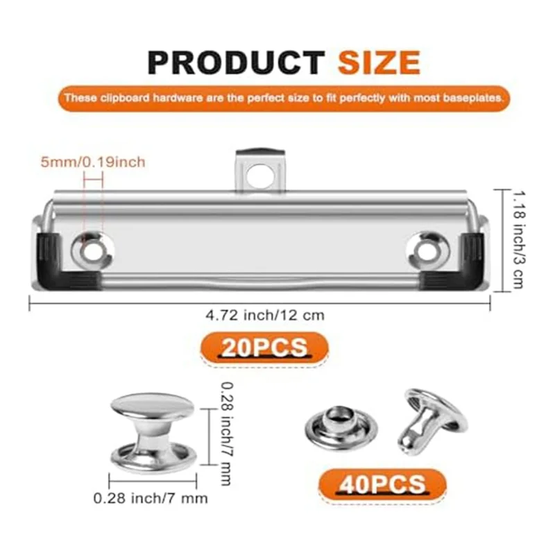 Superior-Pack Of 20 12Cm Fittable Metal Cardboard Clip Hooks Set Kit For Office, Craft Project Use