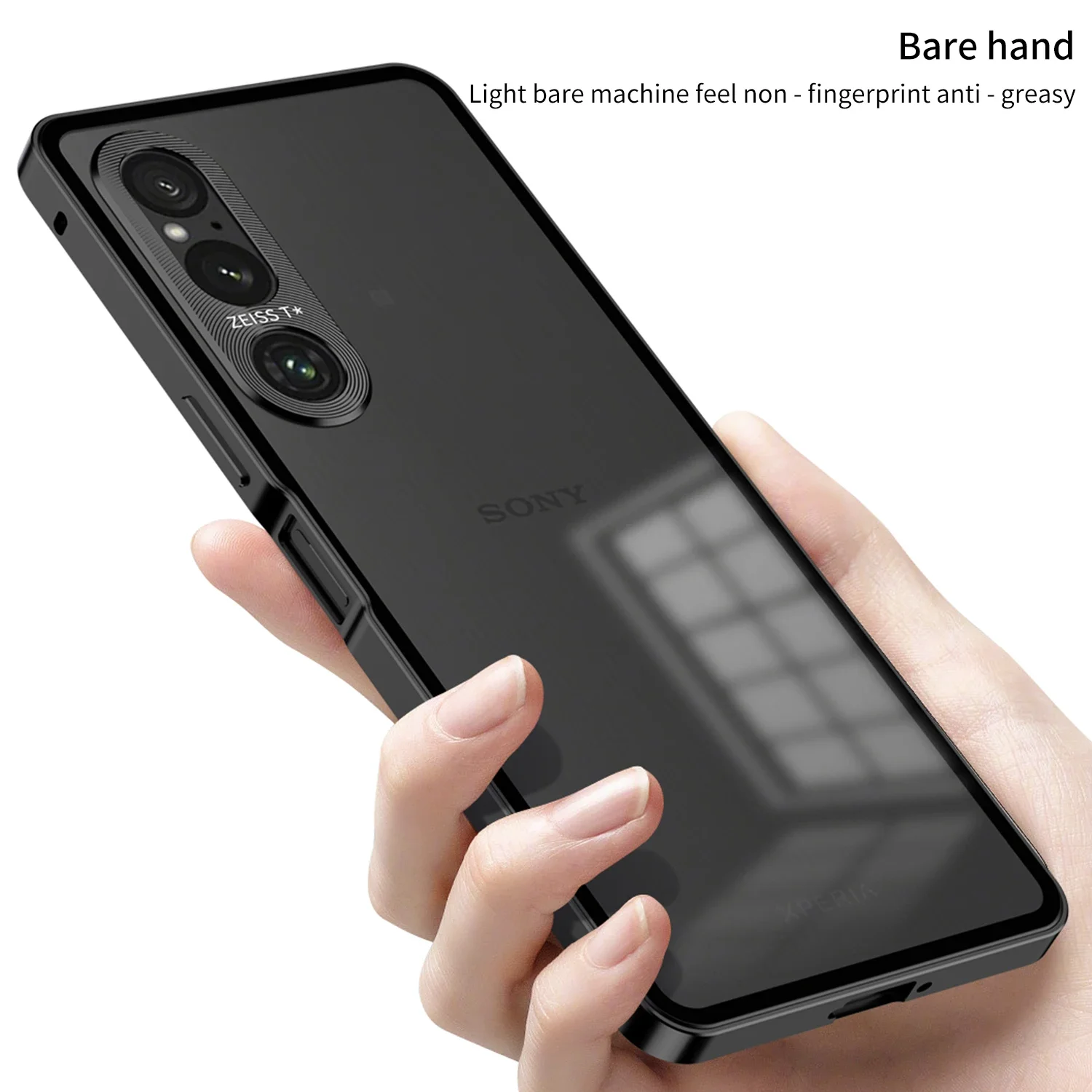 Metal Bumper Phone Case Elastic Lock Buckle for Sony Xperia 1 IV V VI Single Sided Matte Clear Back Lens Protection Cover Cases