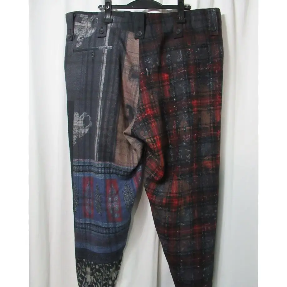 

ТОП-ЯМАМОТО ® Клетчатые повседневные брюки в стиле ретро, мужские свободные брюки, модные брюки в уличном стиле.