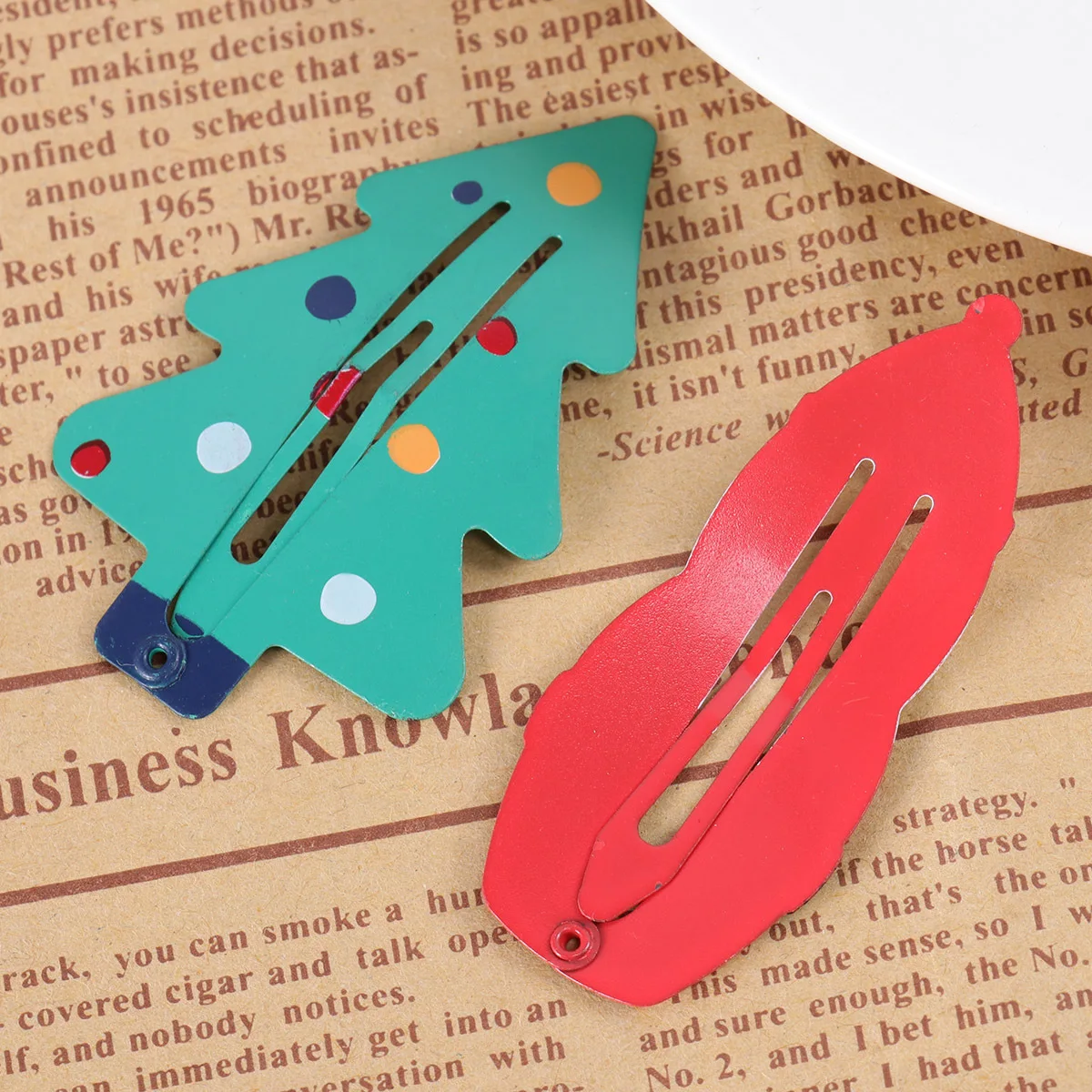 

8pcs Christmas Print Clips Barrettes For Kids Girls Toddlers Holiday Party Baby Hair Accessories Hair Styling Tools