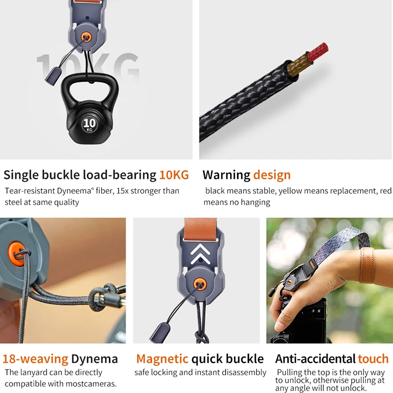 COBONE Adjustable Camera Wrist Strap with Quick Magnetic Buckle Versatile Photography Studio Accessory for GoPro DSLR Cameras