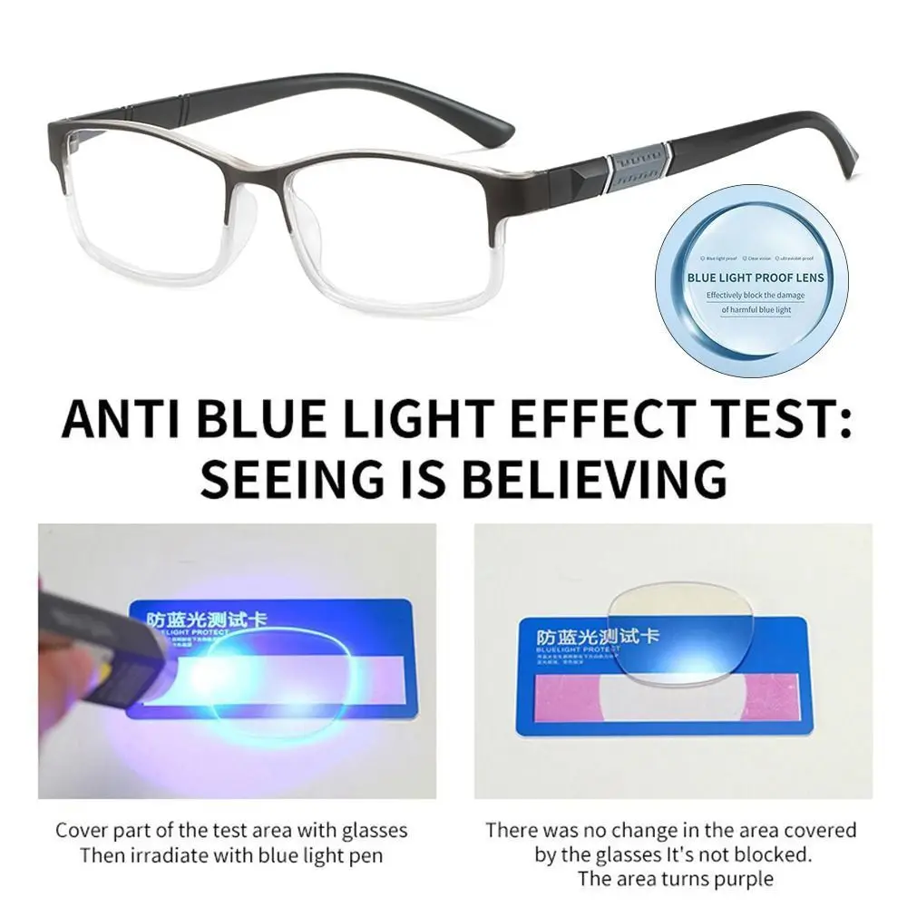 Ultralight Folding Anti-Blue Light Reading Glasses Half Frame Square Eyeglasses Hyperopia Glasses Business Reading Glasses image 6