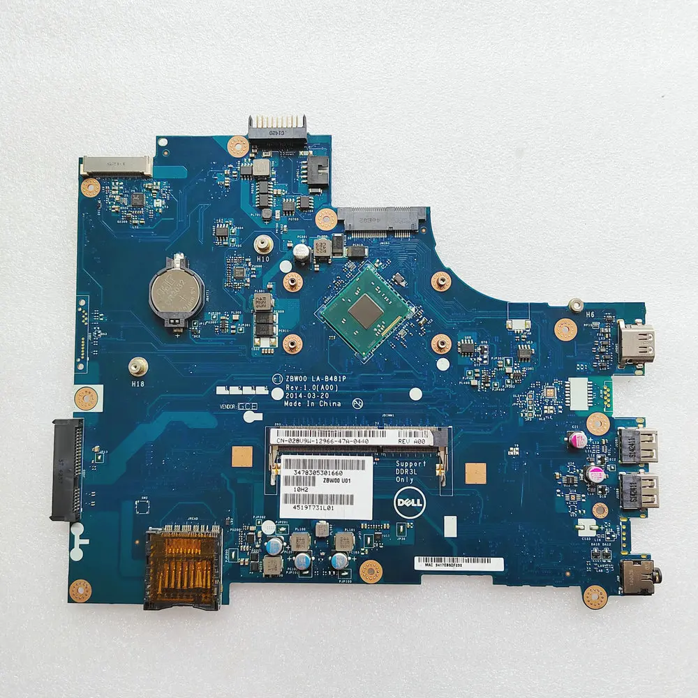 ZBW00 LA-B481P For Dell Inspiron 15R 3531 NoteBook CN-028V9W 28V9W Laptop Motherboard DDR3 100% tested working