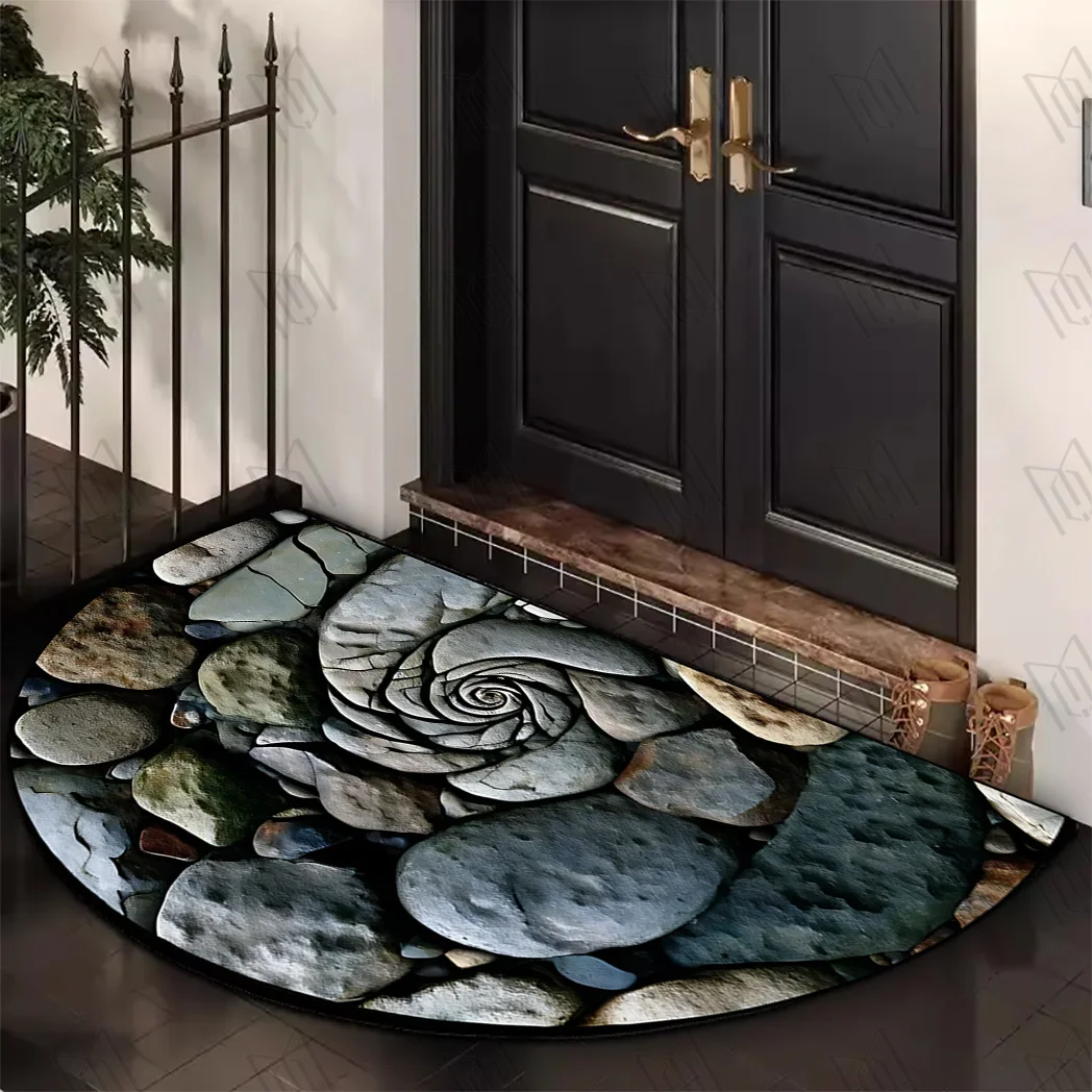 VIKAMA Stone Pattern Rug for Bedroom, Living Room, Study, Entryway Decor Soft Comfortable Doormat for Home Decor