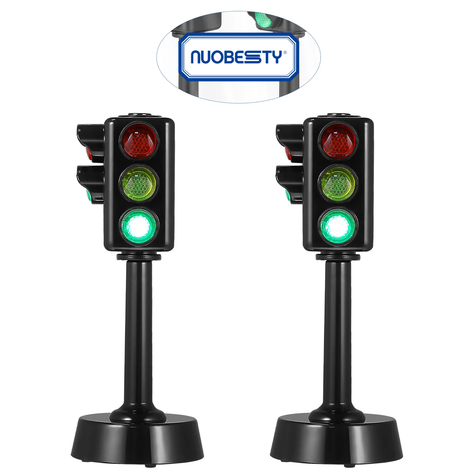 2 Pcs Traffic Light Toy for Kids Lamp Miniature Model Ornament Toys Signal Lights Sound