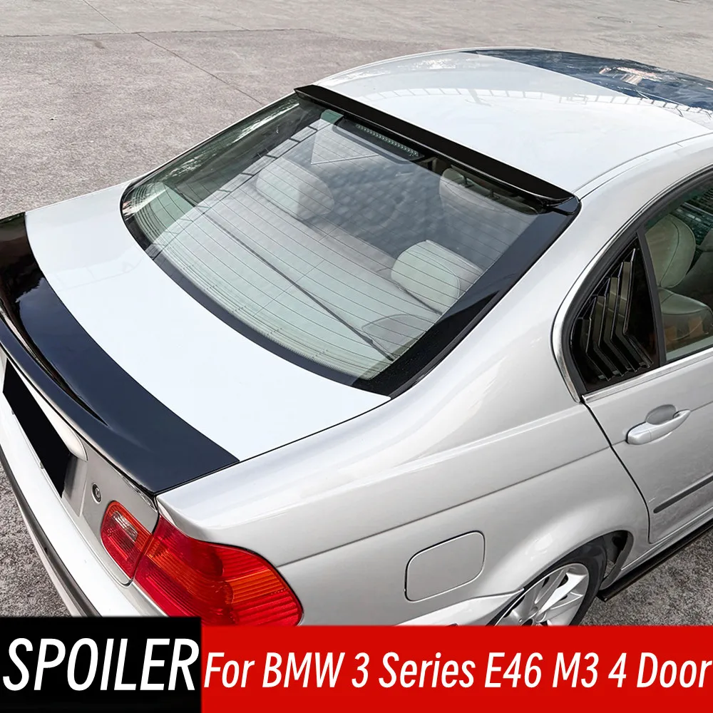 

For BMW 3 Series E46 M3 4 Door 1998-2004 Rear Window Roof Spoiler Wing ABS Plastic Black Carbon Exterior Tuning Accessories Part