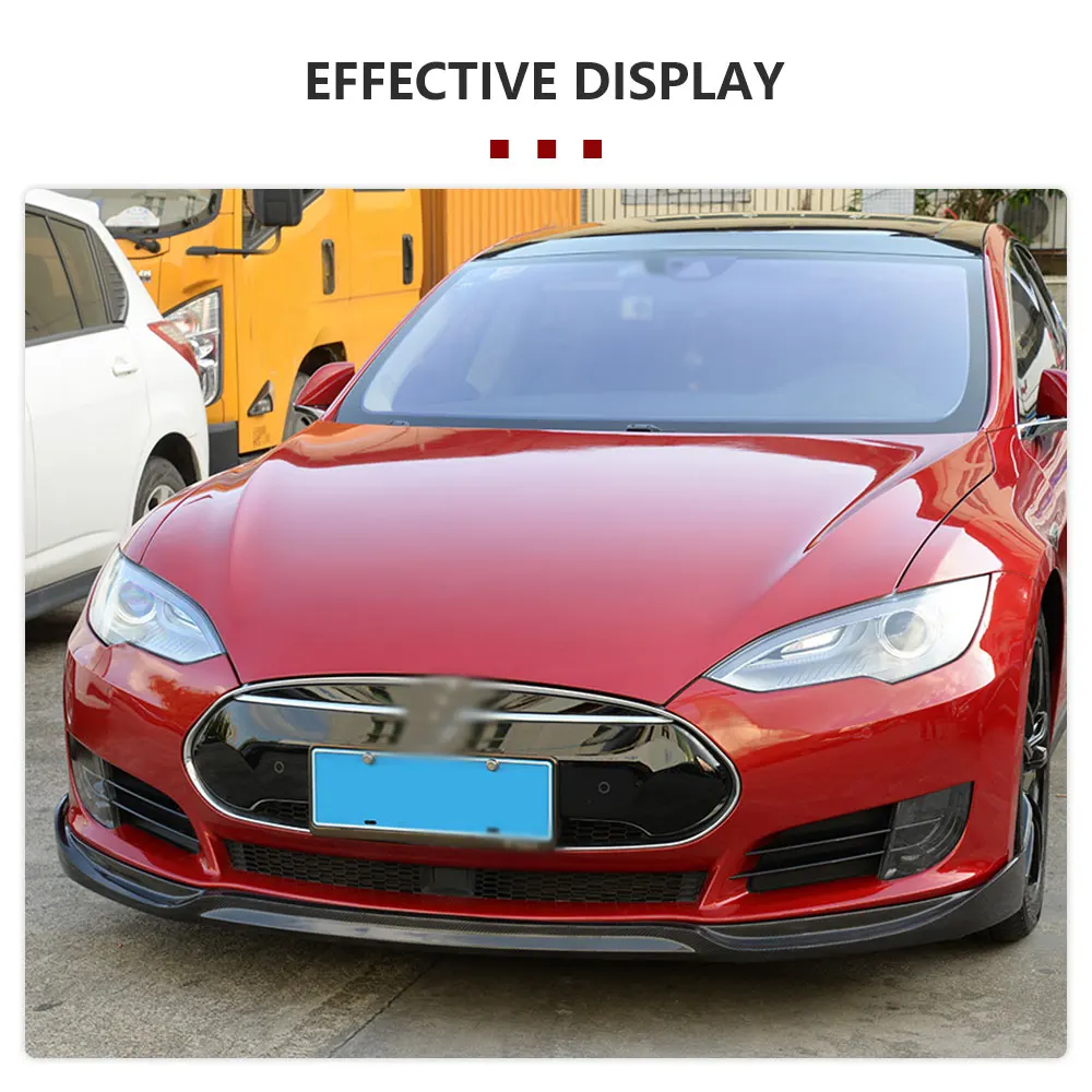 Przedni zderzak samochodowy Spoiler spoilera do Tesla Model S Sedan 4-drzwiowy 2012-2016 Osłona zderzaka Zestawy karoserii z włókna węglowego / FRP