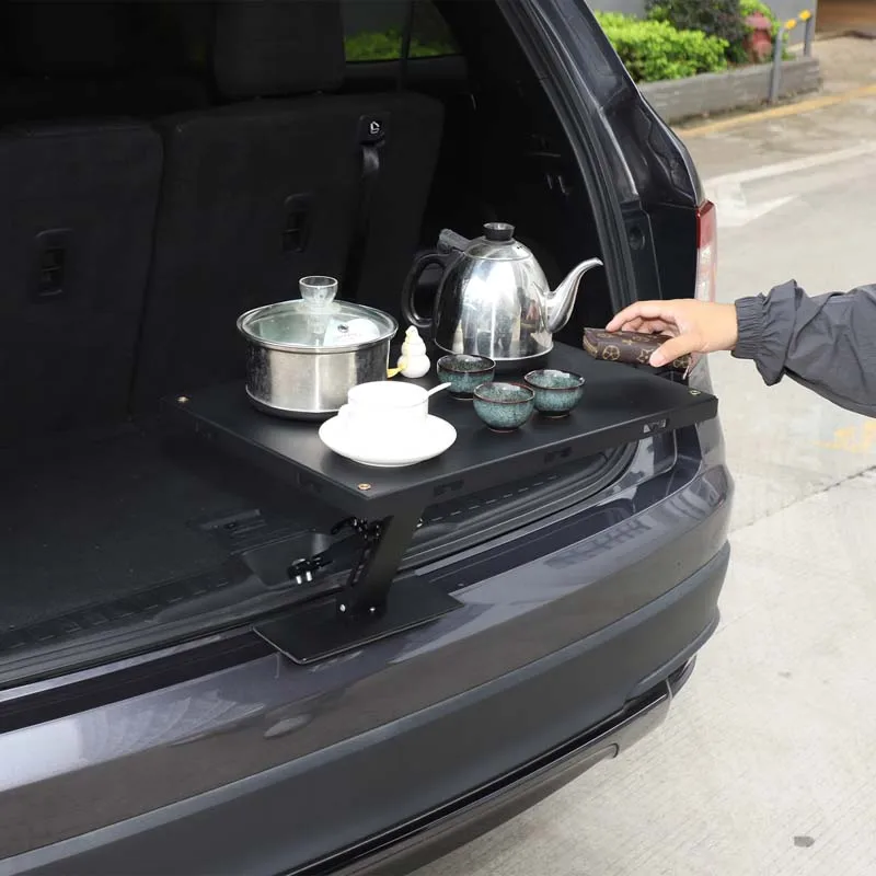 

Car Panel Storage Organizer Universal Portable Rear Boot Trunk Bumper Lock Buckle Camping Working Table Car Accessories