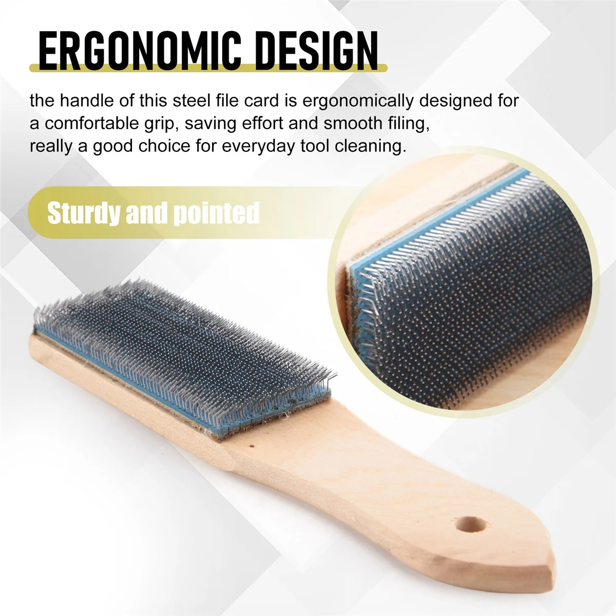 File Card Brush Steel Card File Brush Cleaner Remove Chip Metal Bits Cleaning 8.26 Inch Length, 2 Pieces