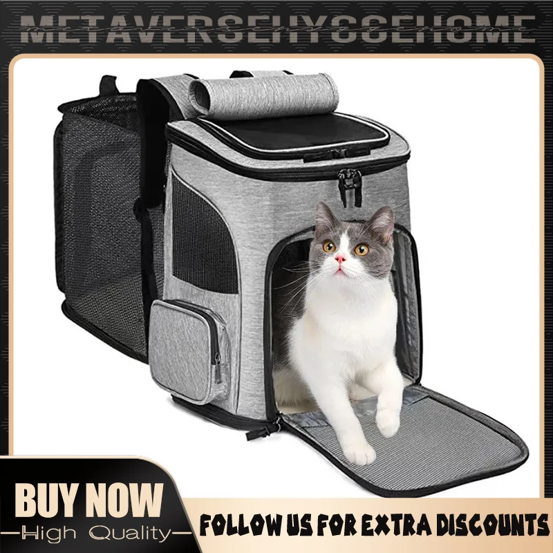 

New Expandable Breathable Pet Bags Portable For Outings Large Capacity Cat Backpacks Foldable Dog Backpack Bespoke Pet Accessory