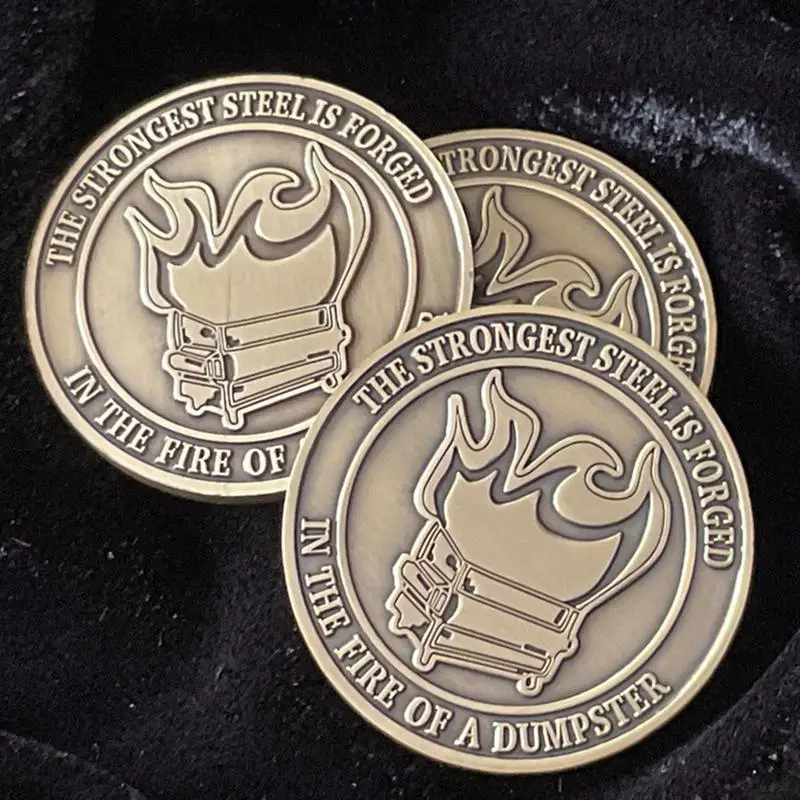 Forged In Dumpster Fires Coin Collectible Morale Challenging Coin Commemorative DumpsterFire Ornament For Graduation Reward