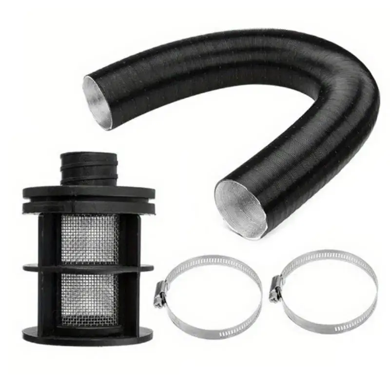 Parking Car Heater Air Filter And Intake Pipes Connector Kit: Flexible & Effective Engine Heater Filter With Clamp Ideal For car