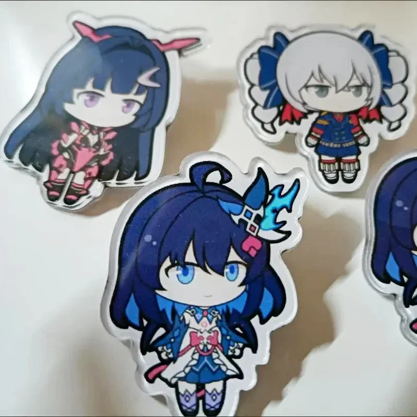 Honkai Impact 3 Acrylic Brooch Funny Anime Key Ring Woman Kids Keyring Man Girls Yae Sakura Pin Game Badge Bag Keychain Jewelrys