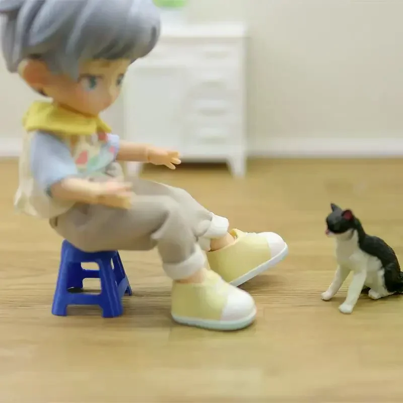 5 pièces Simulation Mini tabourets en plastique petites chaises modèle 1/12 ensemble de meubles de maison de poupée décor de maison de poupées semblant jouer jouet pour les enfants