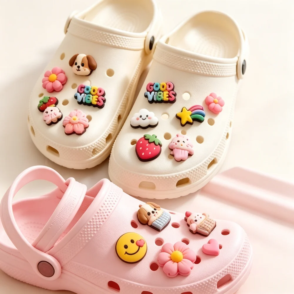 Custom PVC Shoe Charms Personalized Soft Rubber Croc Charms for Shoes Custom Logo Cartoon Cute PVC Shoe Accessories Bulk MOQ 100 view 6