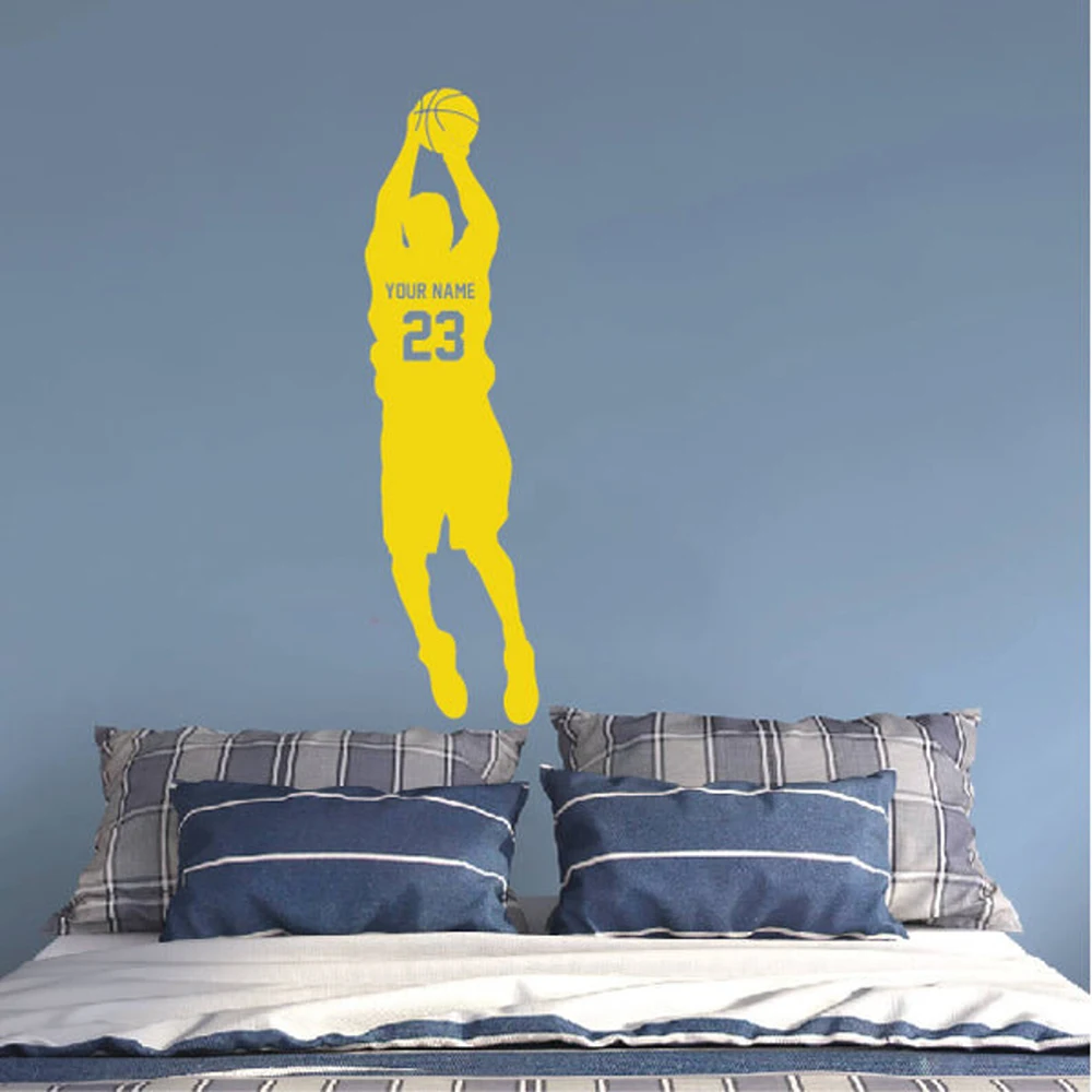 

Basketball Player Throwing Sticker Wall Decal | Custom Basketball Name and Digital Sticker Wall Decal Decoration G-139