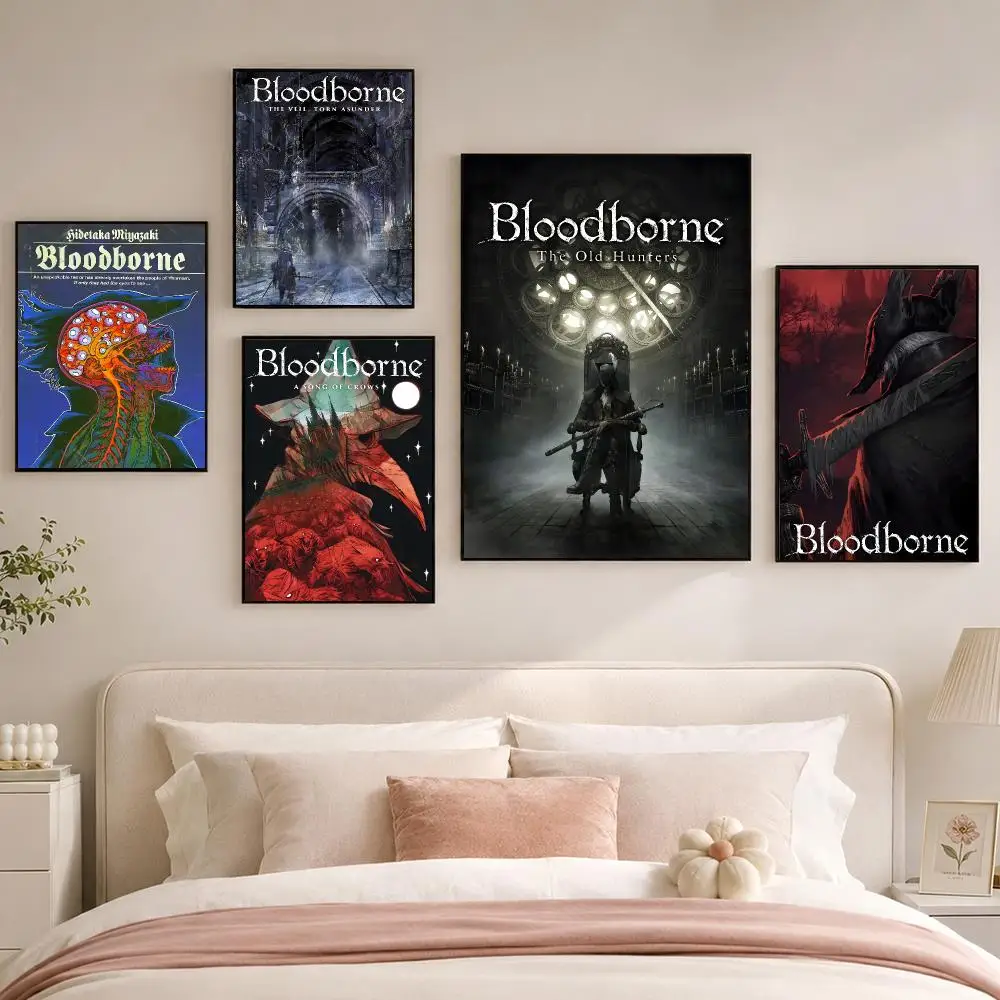 B-Bloodborne Game Poster Room Decoration, Home Wall Art Printing, Waterproof Bedroom Poster, Gift