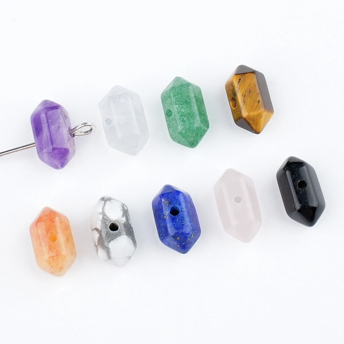 

10Pcs DIY Loose Beads Natural Stone Isolation Beads 12x6mm For Jewelry Making DIY Bracelet Necklace Earrings Accessory