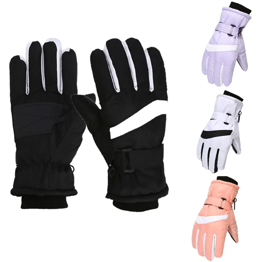 Fashion Anti-slip Full Finger Ski Gloves Thickening Windproof Touch Screen Gloves Winter Warm Unisex Sports Gloves