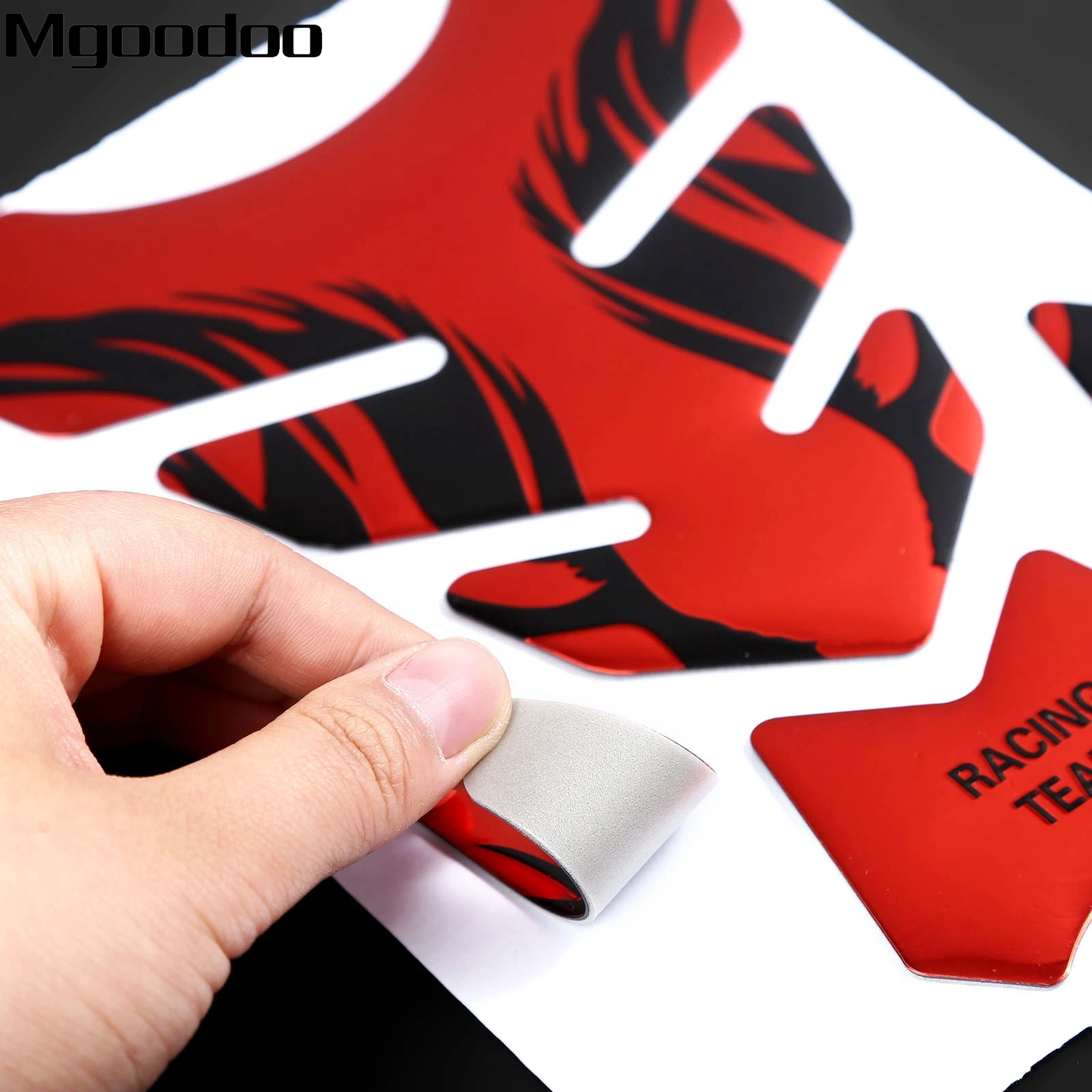 Red Motorcycle 3D Fuel Oil Tank Pad Decal Cover Pelindung Topi Gas Sticker Universal untuk Honda Yamaha Suzuki Kawasaki