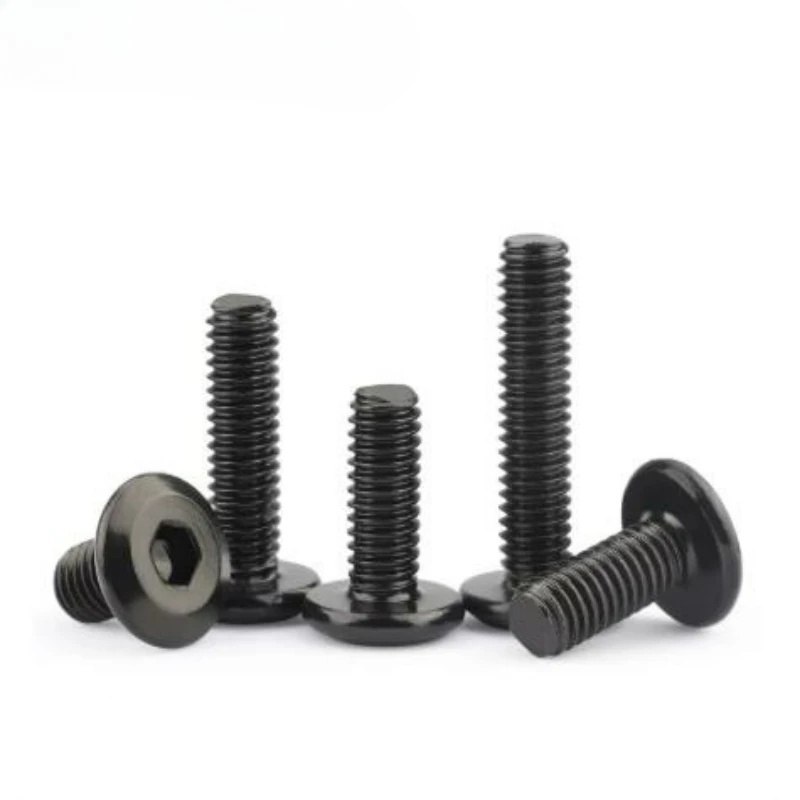 M3 M4 M5 M6 M8 Black Carbon Steel Hypotenuse Large Flat Chamfered Head Hex Hexagon Socket Drive Screw Down Side Furniture Screws