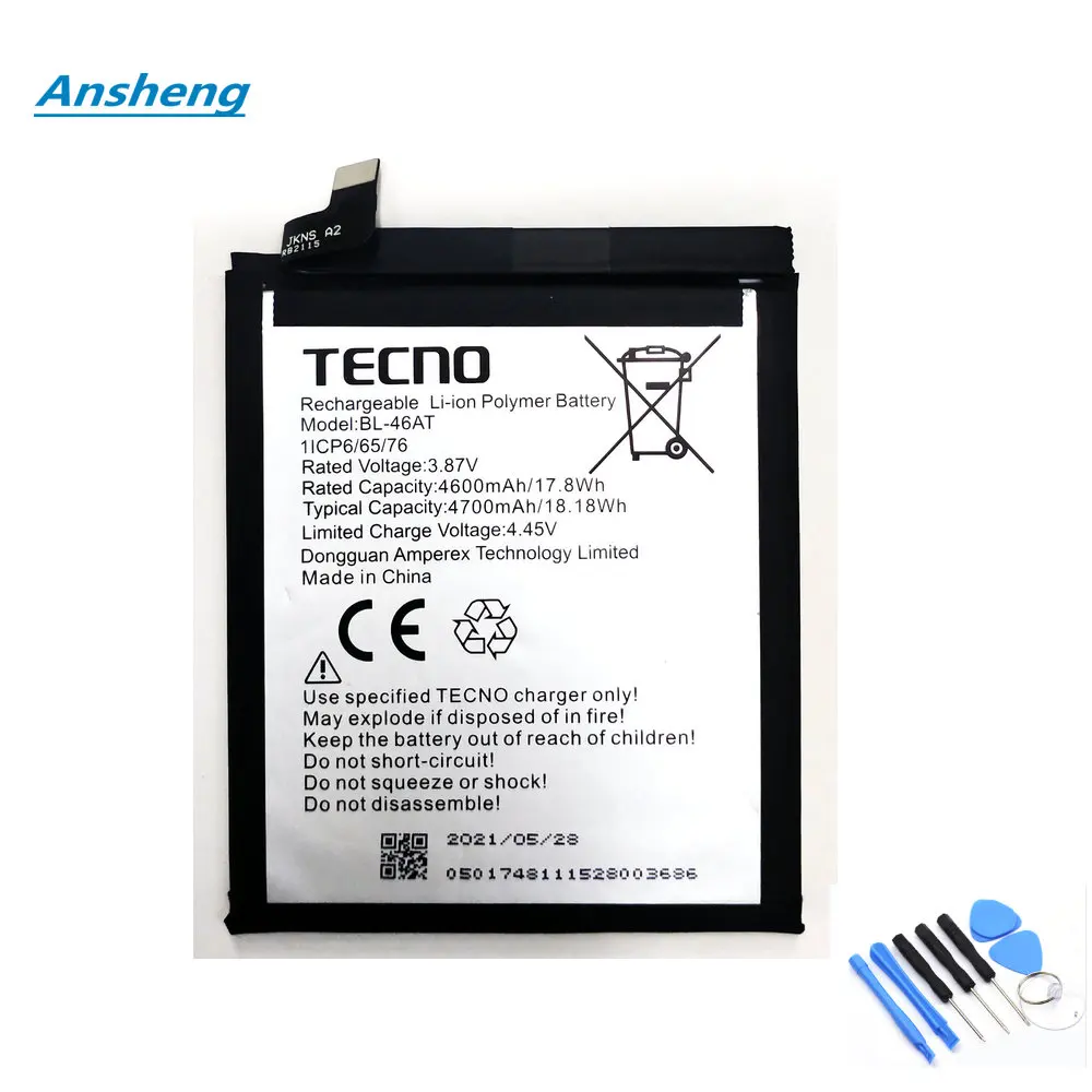 

Original 3.87V 4700mAh Battery For TECNO BL-46AT Mobile Phone