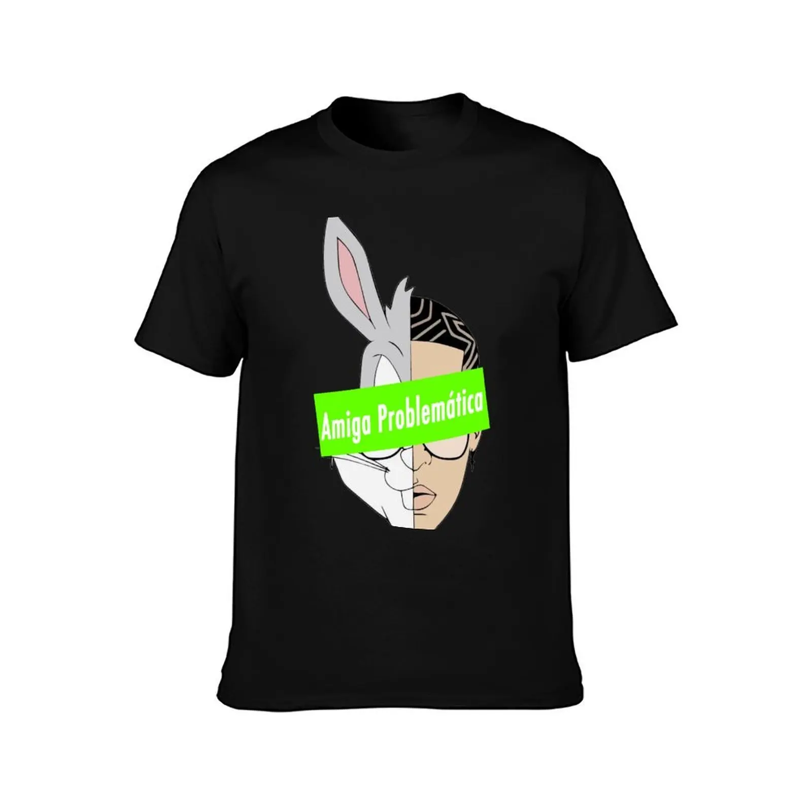 Amiga Problematica Bad Bunny yo perreo sola yhlqmdlg red box logo fan art mask, poster, tapestry, canvas tribute Men T Shirt