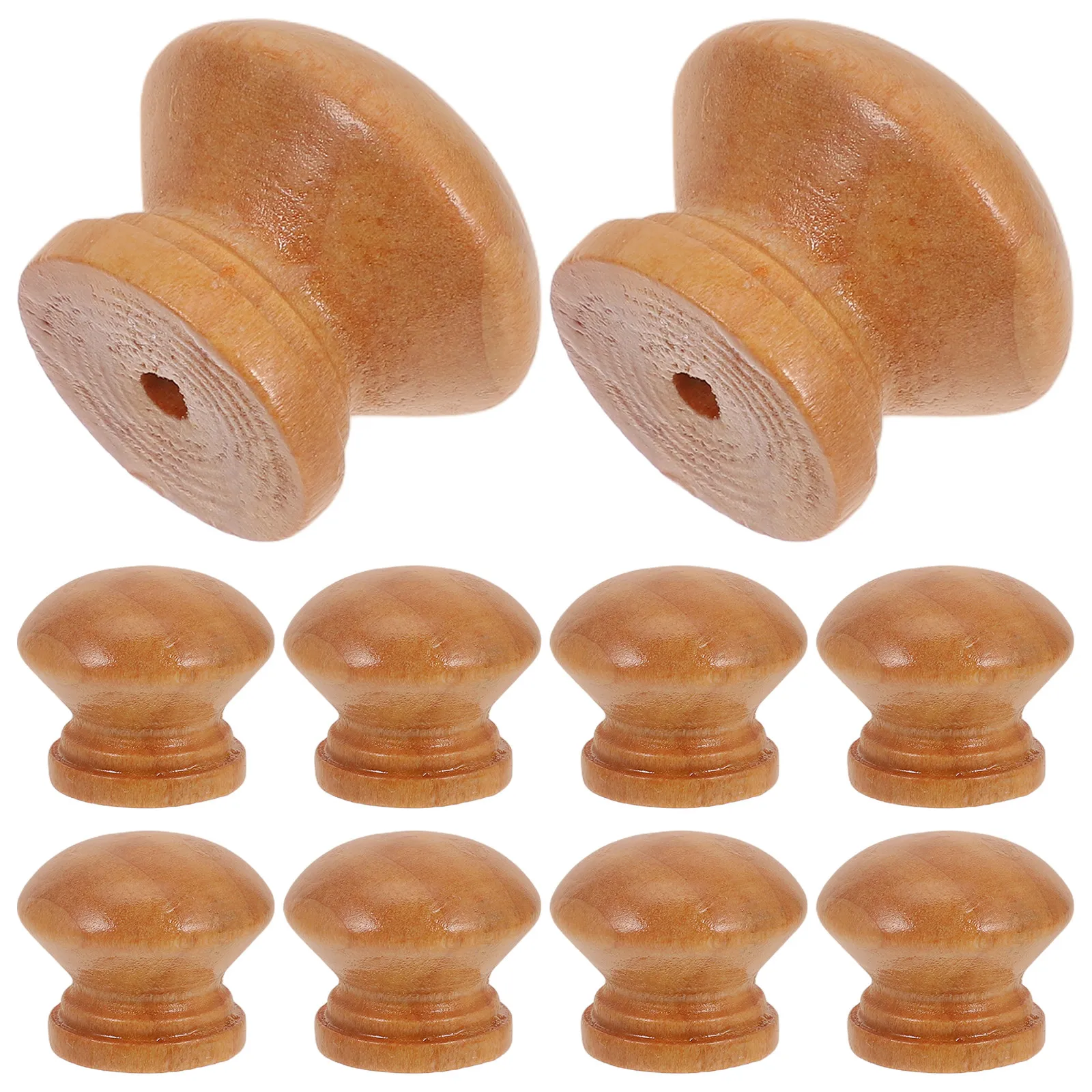 20 Pcs Cabinet Furniture Knobs Drawer Pulls and Boho Rattan Dresser Handles Wood Round