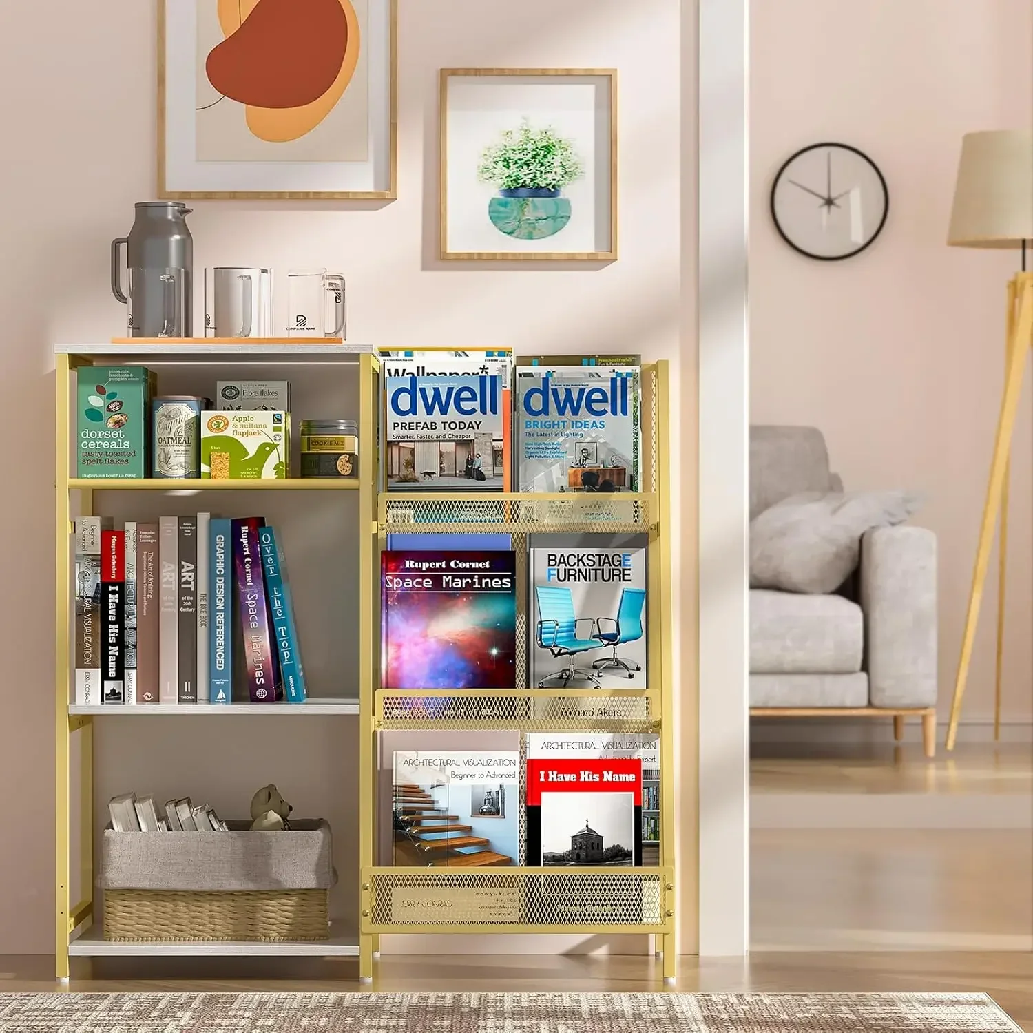 Bookshelf, Wooden Kids Bookshelf with 3-Tier Ladder Book Display Rack, Small Book Shelf Library Bookcase Storage Organiz