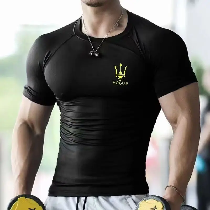 

New Tights Summer Fitness Long Short Sleeves Running Basketball T-shirt Training Sweat-absorbing Quick-drying Breathable Top