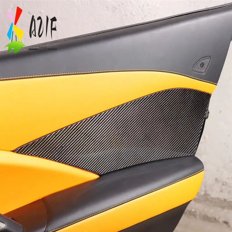 

A21F-для Corvette C7 2014-2019 мягкое углеродное волокно внутренняя дверная панель автомобиля наклейки наклейки аксессуары для отделки