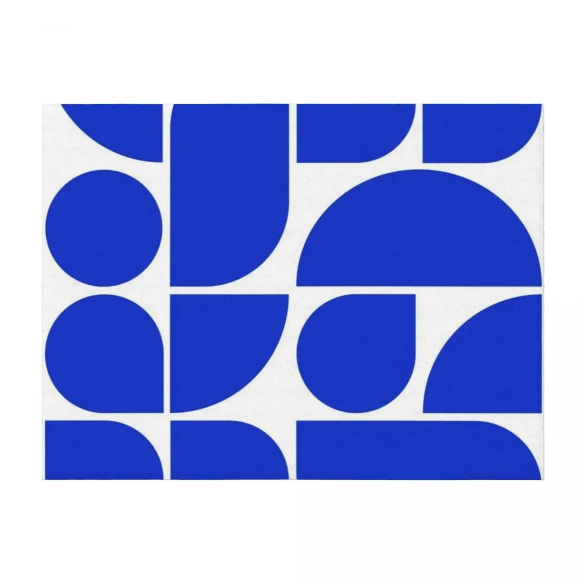 Minimal Geometric Shapes 05 Abstract Art Mid Century Bauhaus Inspired Persian Blue Throw Blanket Quilt for babies Blankets