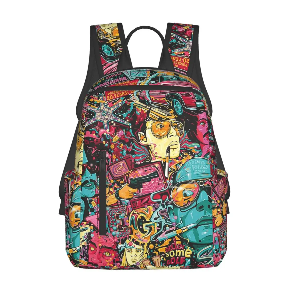Mochila artística Fear And Loathing In Las Vegas, mochila de gran capacidad para niños y niñas, mochila escolar, bolsos de hombro para hombres y mujeres