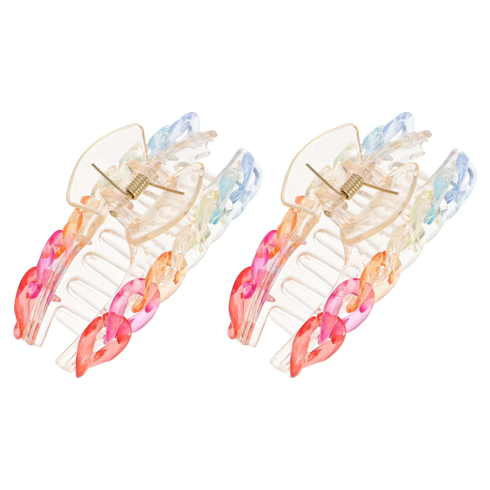 

2pcs Colorful Clamps Acrylic Jaw Clips French Design Non-Slip Banana Barrettes For Thick Medium Thin Hair Party Daily Wear Hair
