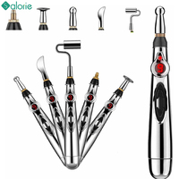 5-in-1 Massage Acupuncture Pen Electronic Acupuncture Point Pen Laser Meridian Energy Pulse Massage Pen MultiFunction Massager