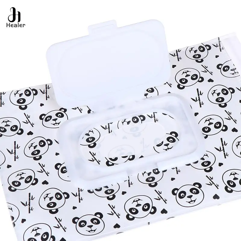 EVA Baby Wet Wipe Pouch Wipes Holder Case Flip Cover Snap-Strap Reusable Refillable Wet Wipe Bag Outdoor Useful Tissue Box