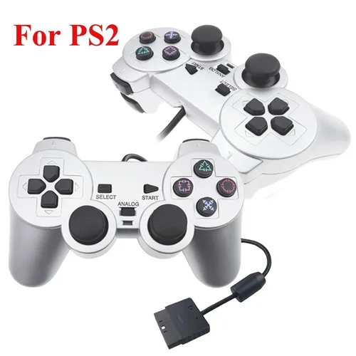 Imagen 1 del producto Para PS2 controlador con cable para PS2 Gamepad Mando Joystick para Play Station 2 controlador de juego accesorios de juego con motores duales