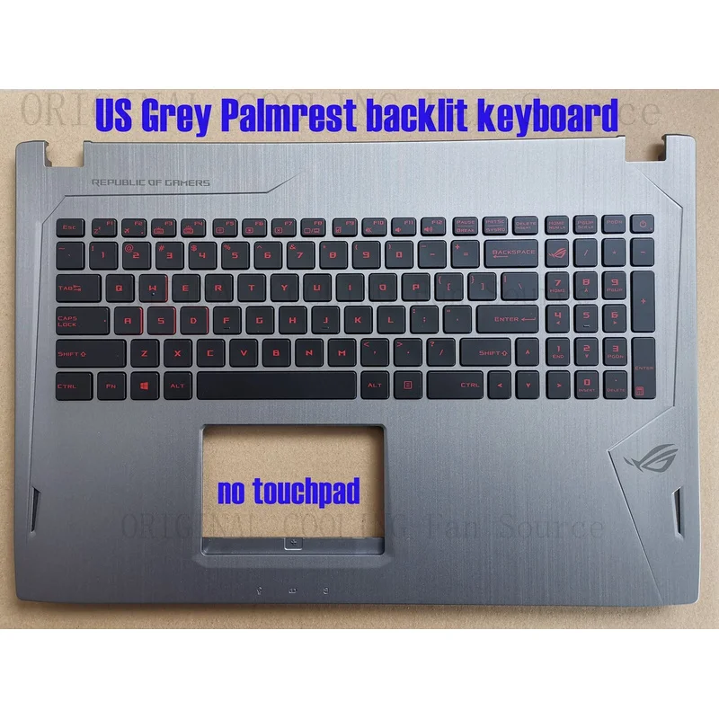 R+  FOR US Grey Palmrest backlit keyboard for Asus GL502VM GL502VMK 90NB0DR6-R31US0