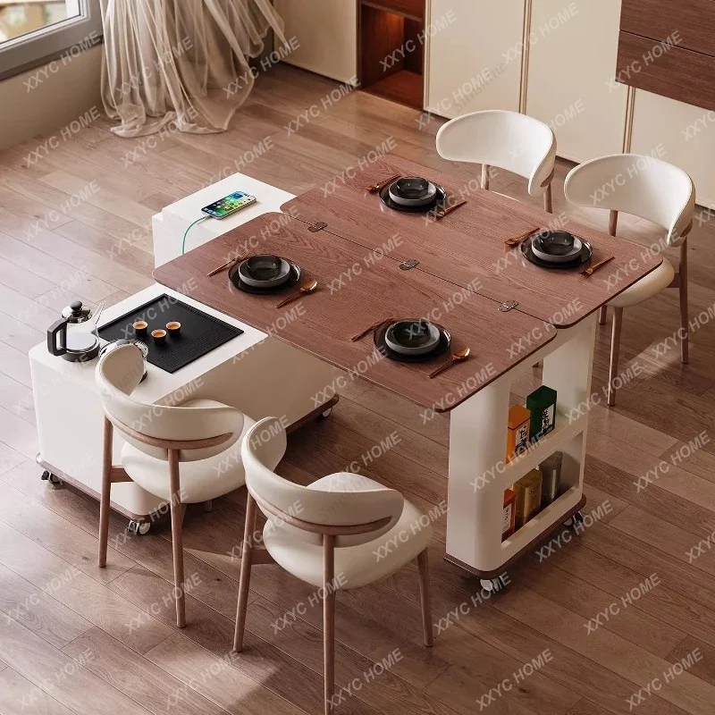 XX Living room household multi-functional rotating and retractable small, movable, tea table