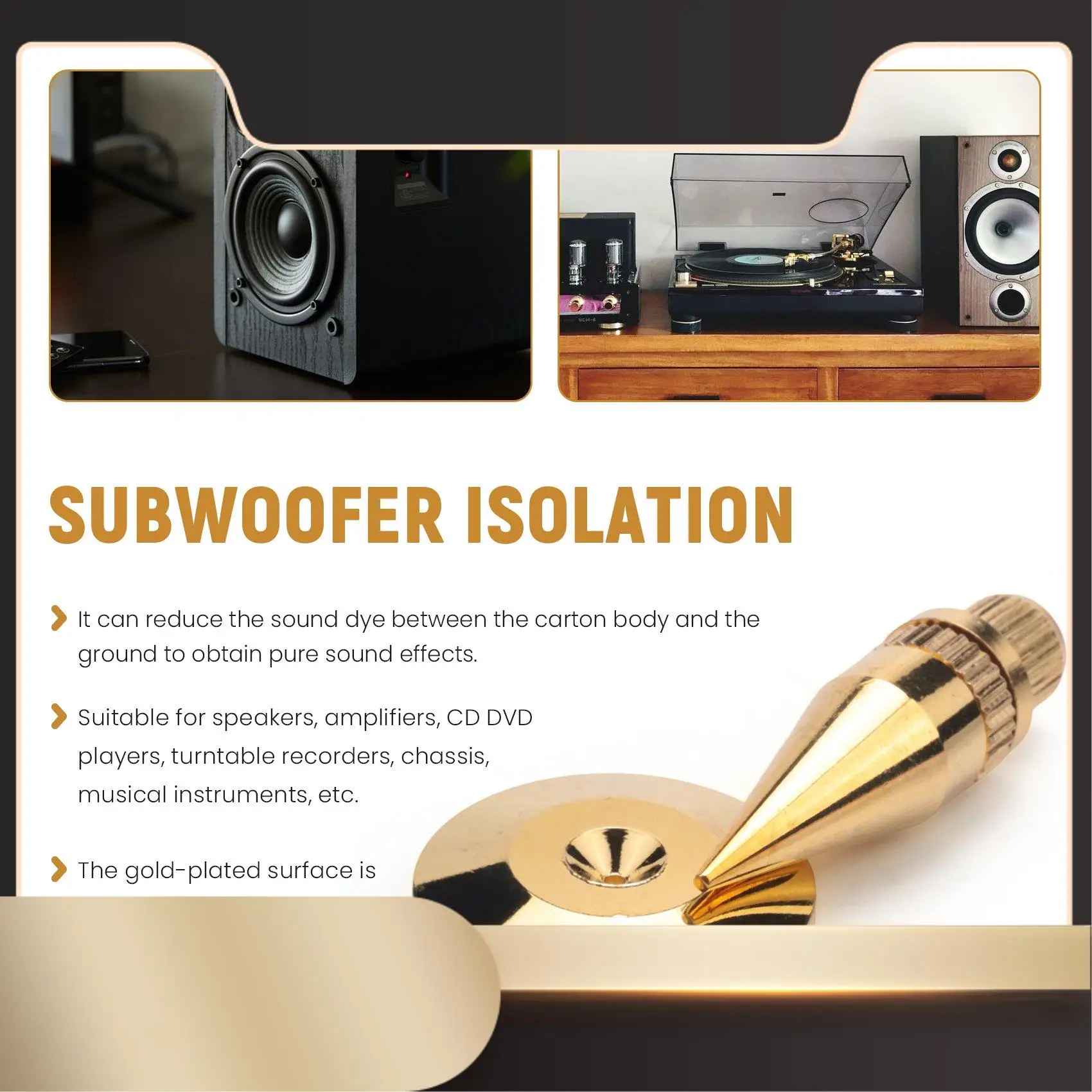 

8-парная медная изолирующая подставка для динамиков с базовым ковриком для ног для динамика, усилителя, DVD-плеера, записывающего устройства-N36R