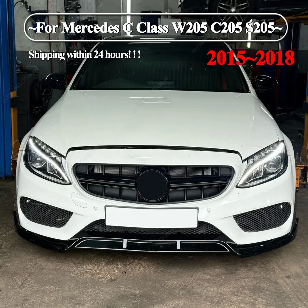 

Front Bumper Lip Spoiler Splitters For Mercedes Benz C Class W205 C205 S205 C160 C180 C200 C260 C300 C350e C450 AMG 2015-2018