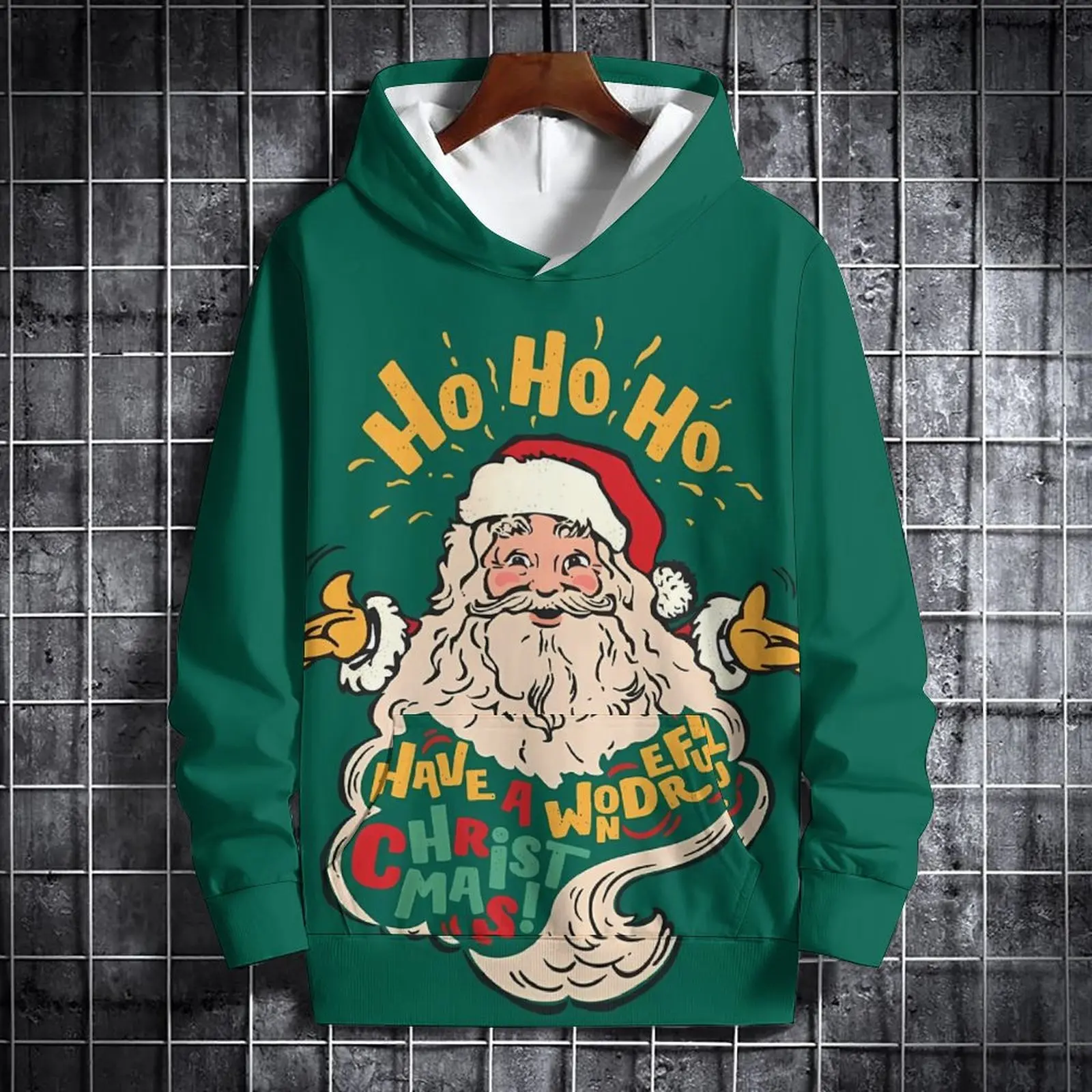 Men's Santa Hoodie 3d Printed Santa Claus Pattern Oversized Sweatshirt Autumn And Winter Kids Fashion Street Sweatshirt Tops