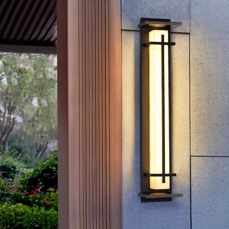 Waterproof Wall Lamps Outdoor Minimalist Modern Villa Entrance Pillar Sconces Courtyard Garden Rainproof LED Wall Lights Fixture