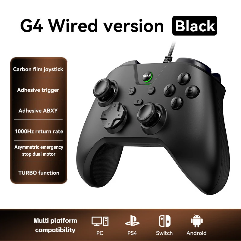 G4 Wired Game Controller for PC Windows 10 11 Steam Switch, USB Gaming Gamepad with 1000Hz Polling Rate Dual Vibration Turbo