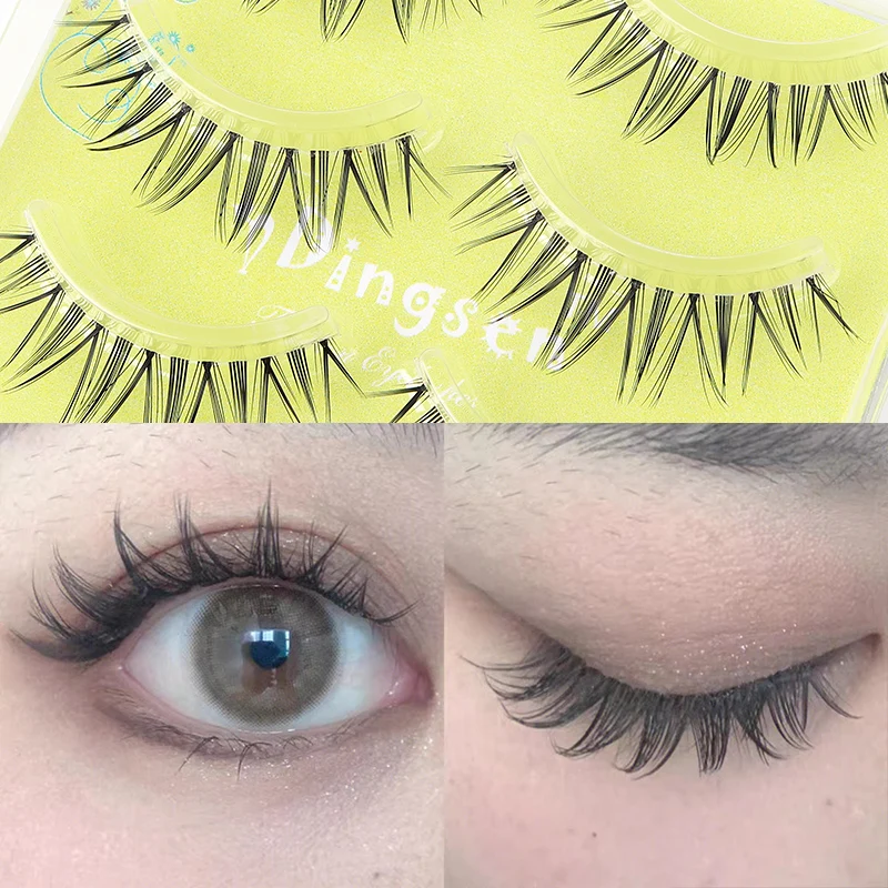 DINGSEN 5 Paar Neue Manga-Wimpern Kosmetik Individuelle Natürliche Wimpern Cosplay Wimpernbüschel Make-up Koreanische Künstliche Wimpern – Detail 4