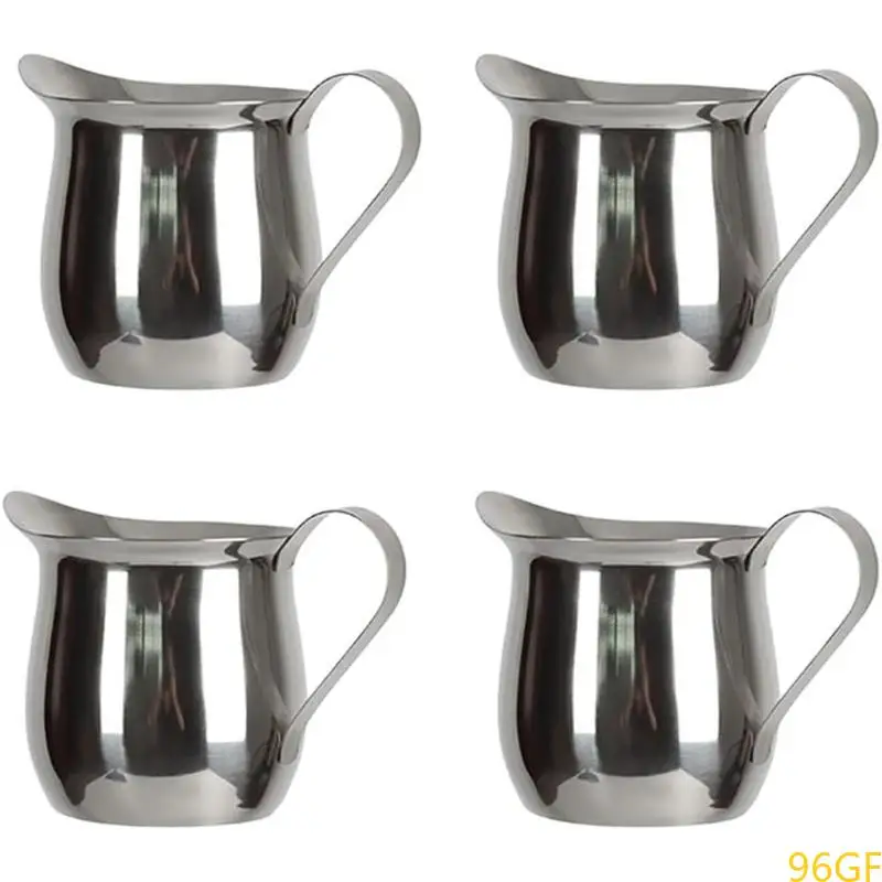96GF 4PCS Convenient Coffee Pots Milk Frothing Cup Stainless Steel Milk Frothing Jug